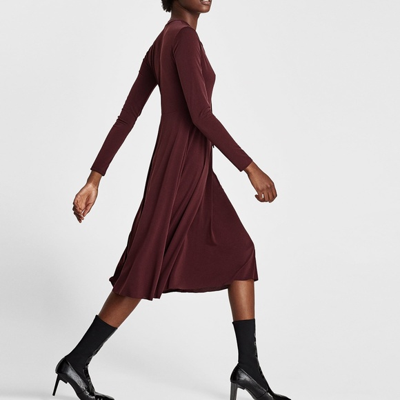 Zara Dresses & Skirts - ZARA // 70's inspired wine rust bow dress